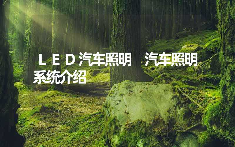 LED汽车照明 汽车照明系统介绍